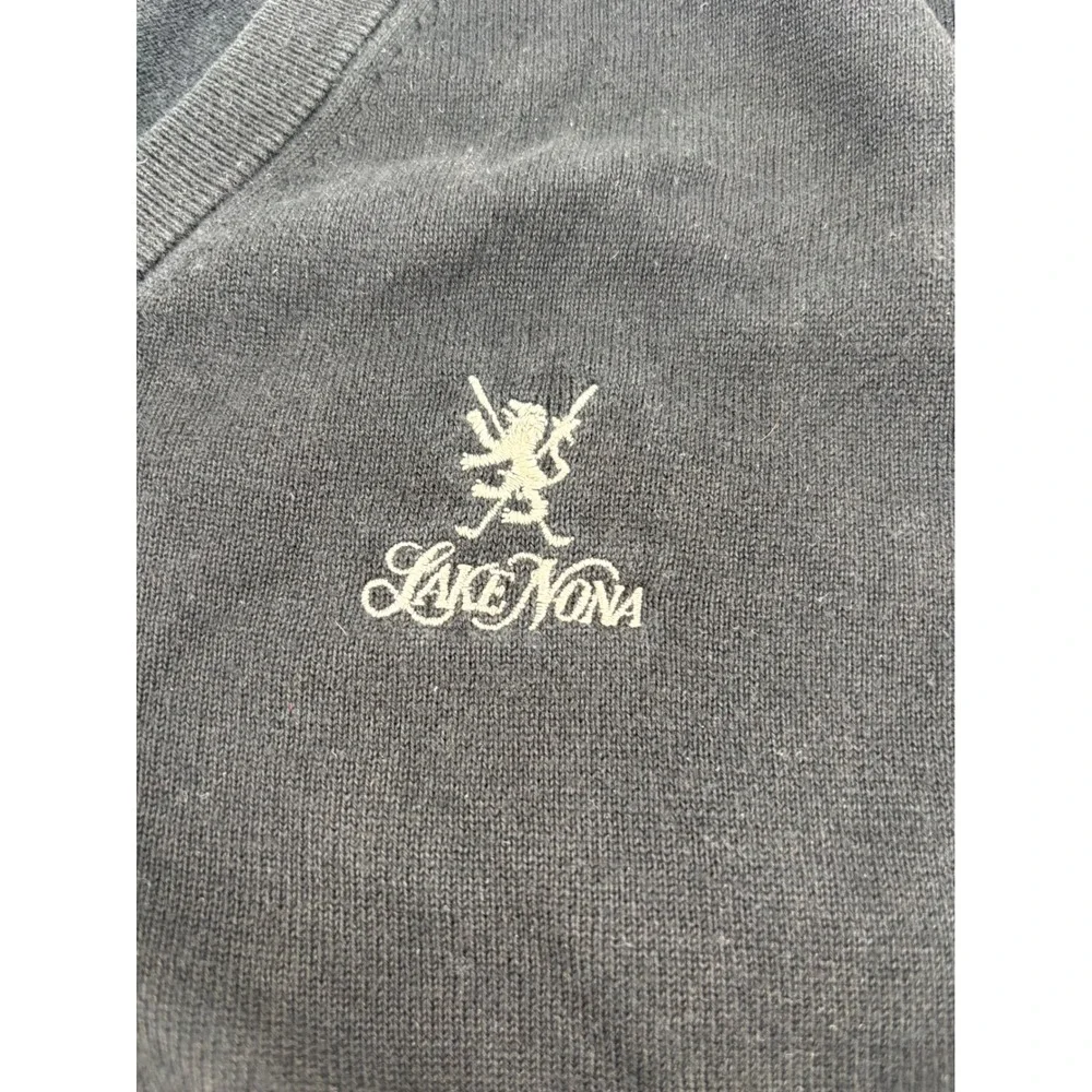 Peter Millar Sweater Vest Mens XL Black Lake Nona Silk Cotton‎ Cashmere V-Neck